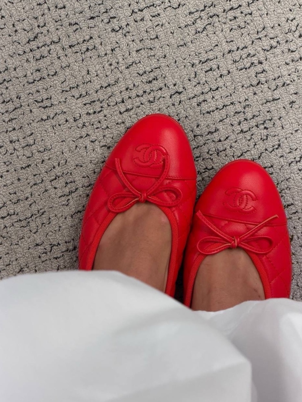 Chanel 26B Red Ballet Flats | Size 38.5